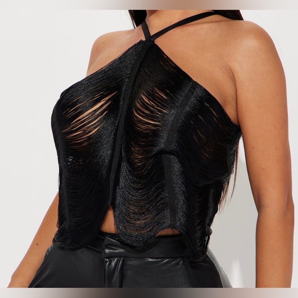 FashionNova Fringe Halter Top